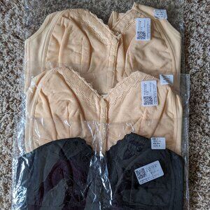 Moona Bra Front Button Lace Trim Wireless Comfort Sleep Everyday Medium M